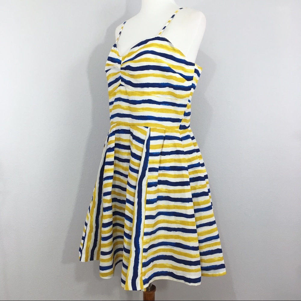 Jack by BB Dakota Lund Striped Watercolor Dress L - Picture 5 of 8